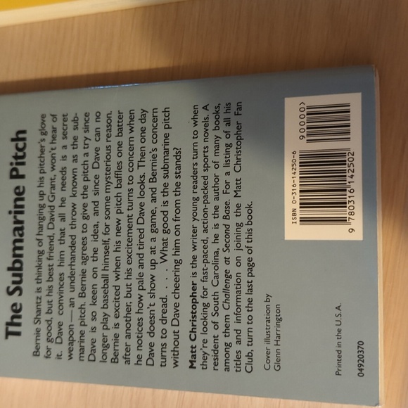 9 Matt Christopher Adventure Books Baseball - Picture 4 of 16